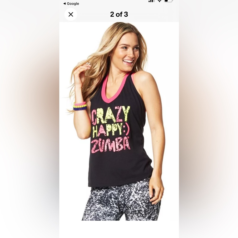 Zumba Crazy Happy Halter Top M